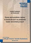 503/2022 Ocena wytrzymałości betonu w konstrukcjach na podstawie badań sklerometrycznych. Poradnik